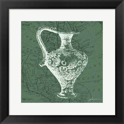 Framed Map Bottles III Print