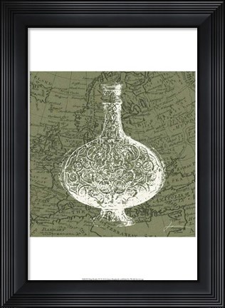 Framed Map Bottles IV Print