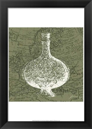 Framed Map Bottles IV Print