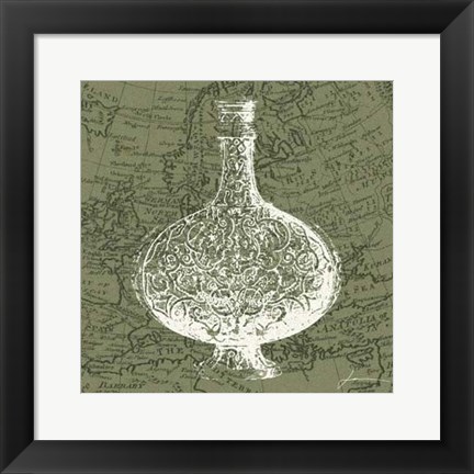 Framed Map Bottles IV Print