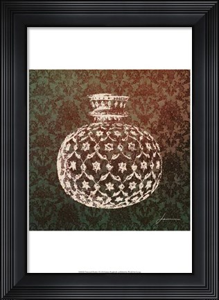 Framed Patterned Bottles I Print