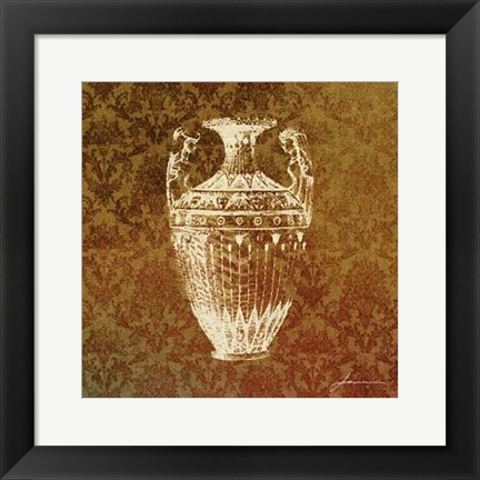 Framed Patterned Bottles II Print