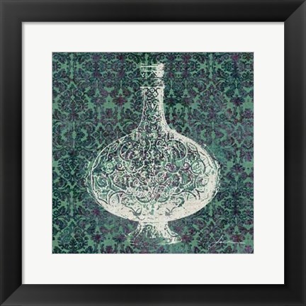 Framed Patterned Bottles IV Print