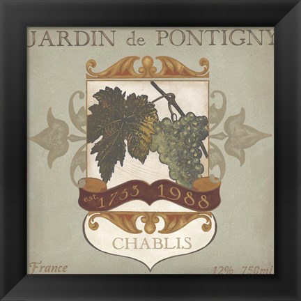 Framed Vintage Wine Labels I Print