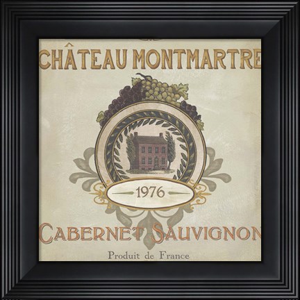 Framed Vintage Wine Labels III Print