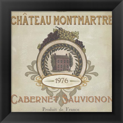 Framed Vintage Wine Labels III Print