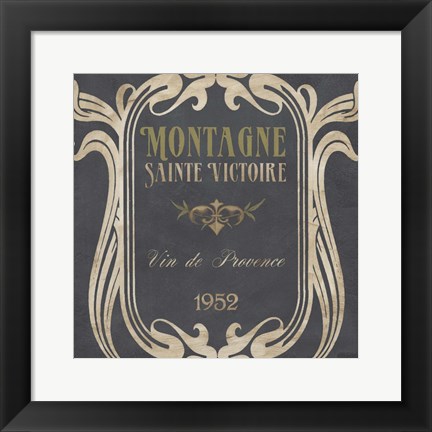 Framed Vintage Wine Labels V Print