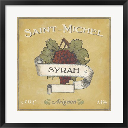 Framed Vintage Wine Labels VI Print