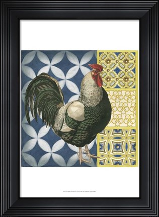 Framed Classic Rooster I Print