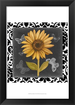 Framed Ornate Sunflowers II Print