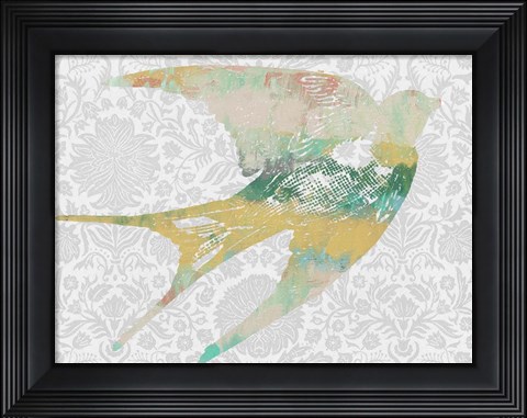Framed Patterned Bird II Print