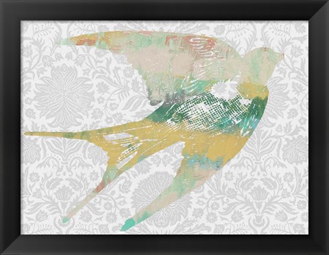 Framed Patterned Bird II Print