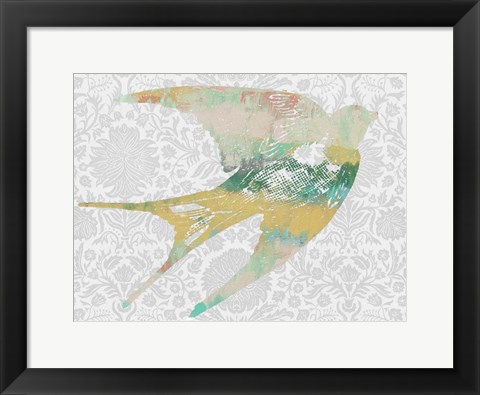 Framed Patterned Bird II Print