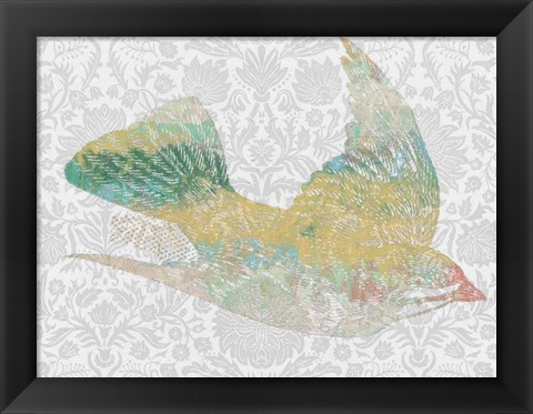 Framed Patterned Bird III Print