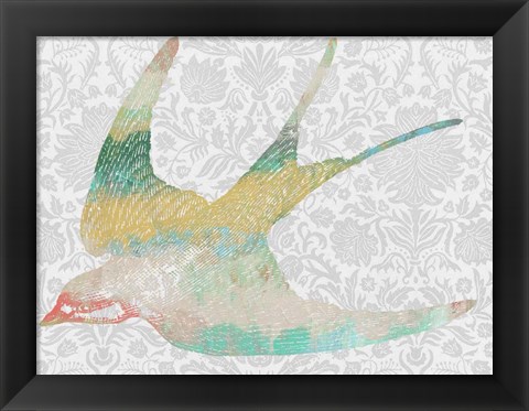 Framed Patterned Bird IV Print