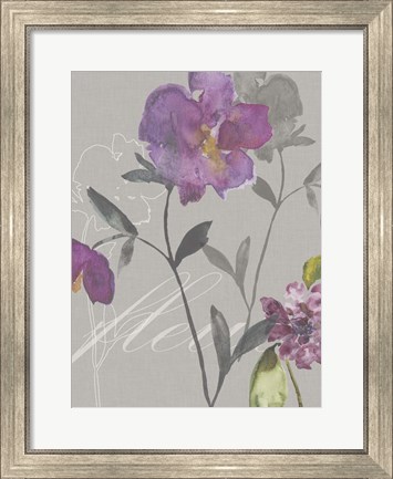 Framed Violette Fleur I Print