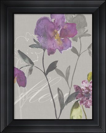 Framed Violette Fleur I Print