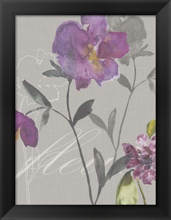 Framed Violette Fleur I Print