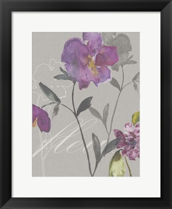 Framed Violette Fleur I Print