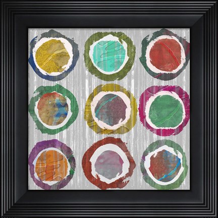 Framed Jagged Circles I Print