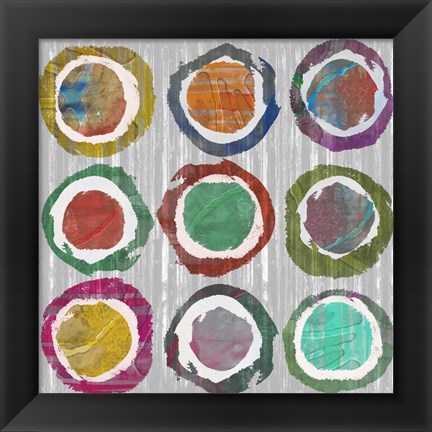 Framed Jagged Circles II Print