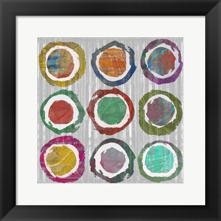 Framed Jagged Circles II Print