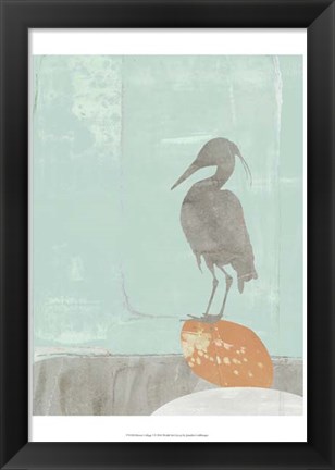 Framed Heron Collage I Print