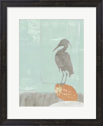 Framed Heron Collage I Print