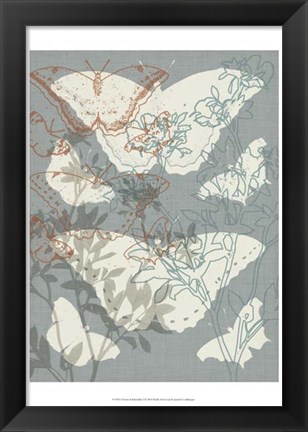 Framed Flowers &amp; Butterflies I Print