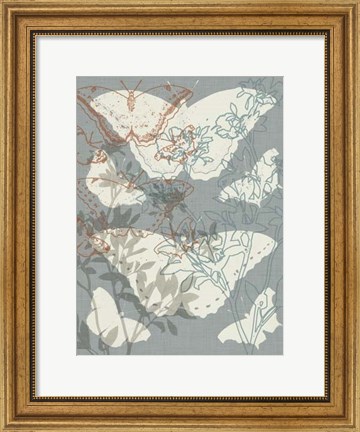 Framed Flowers &amp; Butterflies I Print