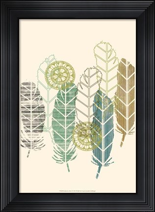 Framed Feathers in a Row I Print