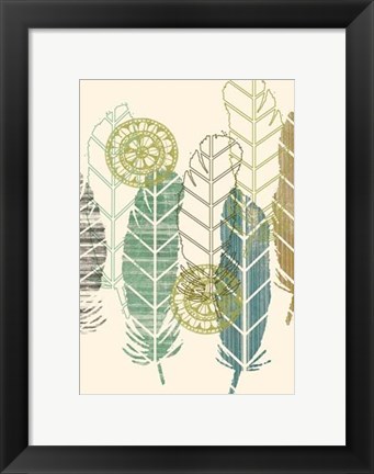 Framed Feathers in a Row I Print