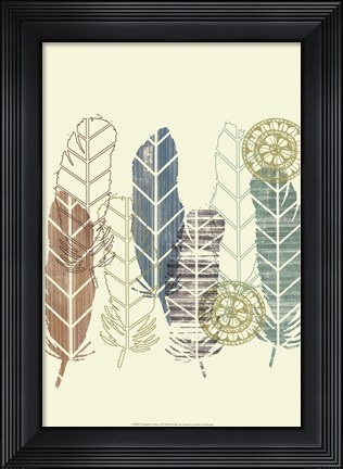 Framed Feathers in a Row II Print