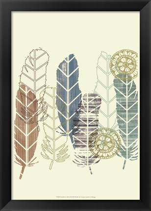 Framed Feathers in a Row II Print
