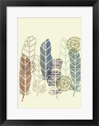 Framed Feathers in a Row II Print