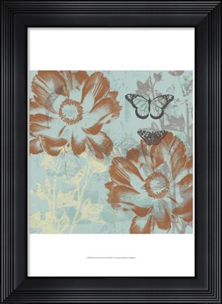 Framed Teal Garden II Print