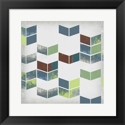 Framed Broken Chevron II Print