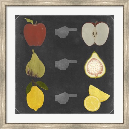 Framed Blackboard Fruit II Print