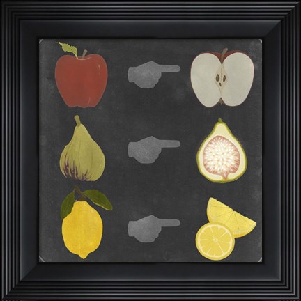 Framed Blackboard Fruit II Print