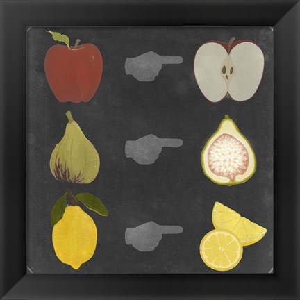 Framed Blackboard Fruit II Print