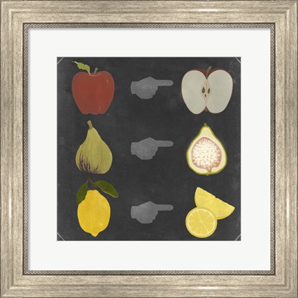 Framed Blackboard Fruit II Print