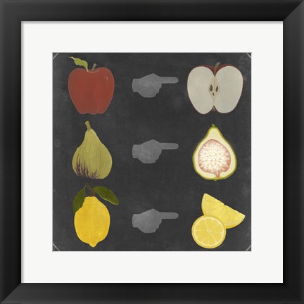 Framed Blackboard Fruit II Print