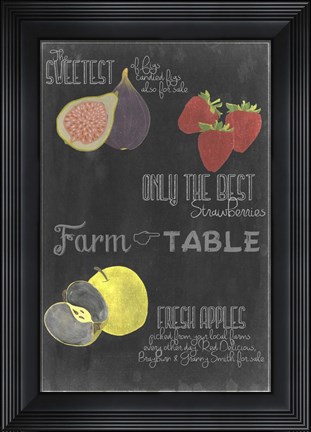 Framed Blackboard Fruit III Print