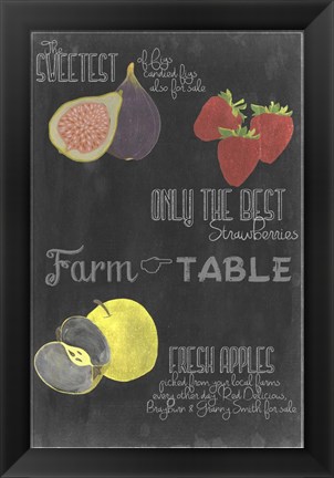 Framed Blackboard Fruit III Print