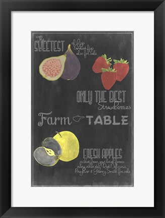 Framed Blackboard Fruit III Print