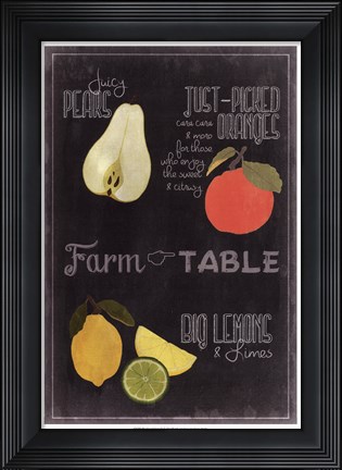Framed Blackboard Fruit IV Print