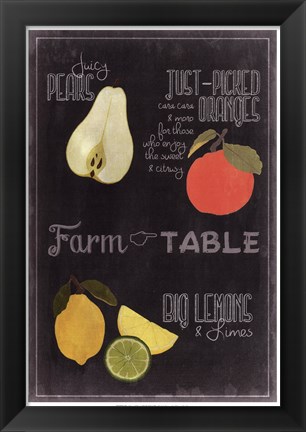 Framed Blackboard Fruit IV Print