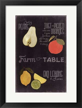 Framed Blackboard Fruit IV Print