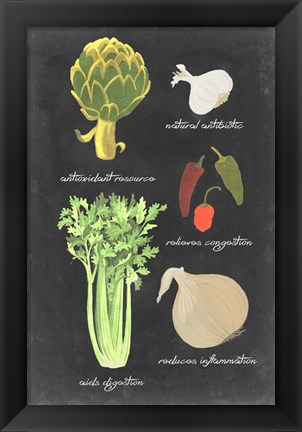 Framed Blackboard Veggies II Print