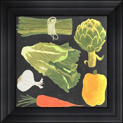 Framed Blackboard Veggies IV Print